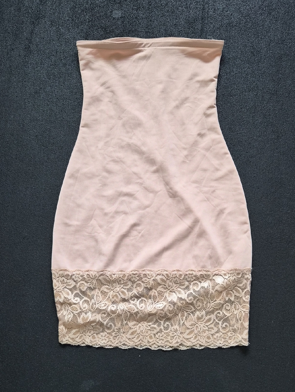 Yummie Tummie High Waisted Tummy Control Skirt Slip Beige Small Lace Trim